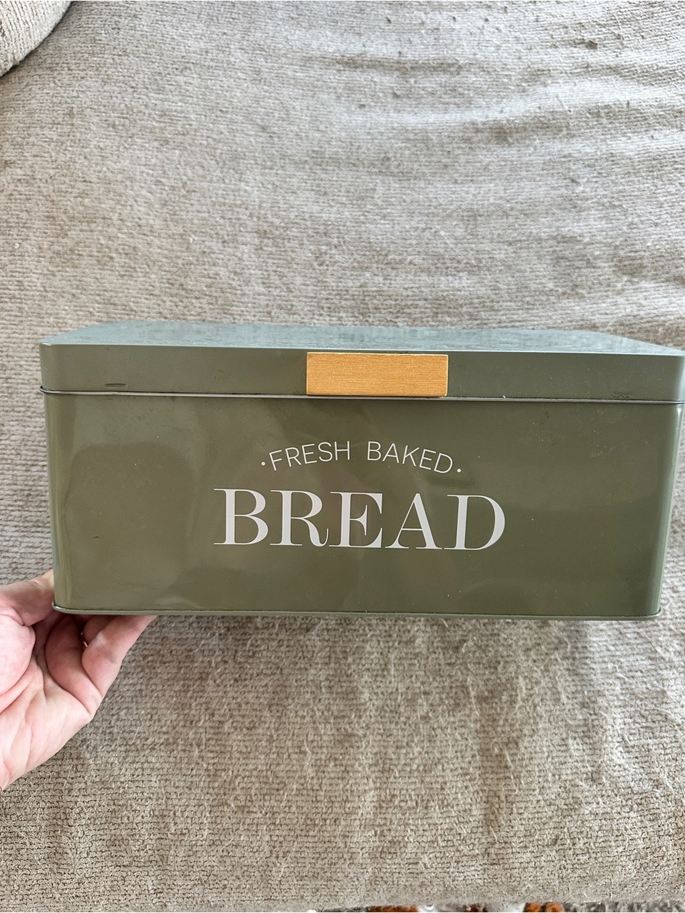 Fresh Baked Bread Metal Bread Box - Olive Green